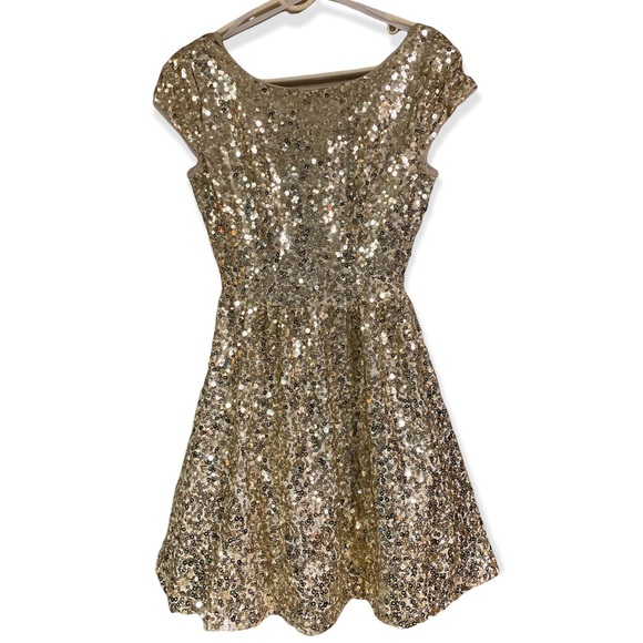slim fit dress slacks Sweetheart Glitter Illusion Corset Skater Dress Junior / 14 / Black-Gold